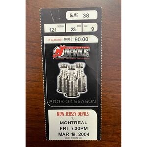 NHL‎ 2004 NJ Devils vs Montreal Ticket Stub March 19